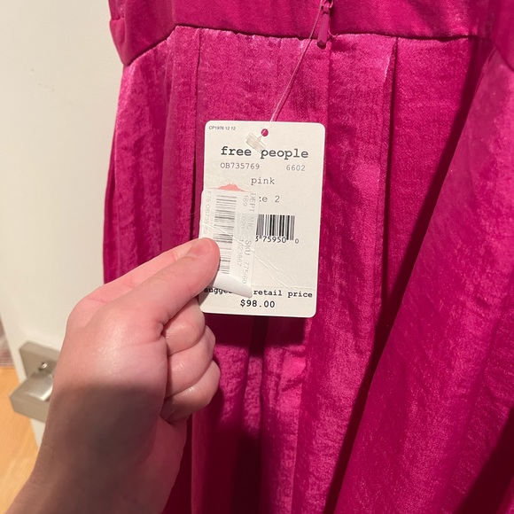 Free people mini dress pink size 2 new with tags - Picture 3 of 3